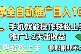 （14526期）2025年最新风口，小程序自动推广，稳定日入1000+，小白轻松上手