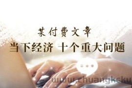 某付费文章《当下经济 十个重大问题》覆盖了大家关心的全部经济类话题