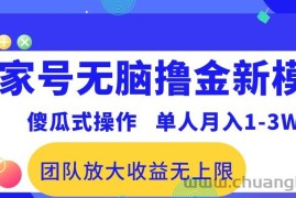 （10529期）百家号无脑撸金新模式，傻瓜式操作，单人月入1-3万！团队放大收益无上限！