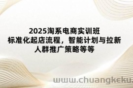 （14522期）2025淘系电商实训班：标准化起店流程，智能计划与拉新，人群推广策略等等