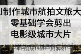 AI制作城市航拍文旅大片，零基础学会剪出电影级城市大片，单日变现多张