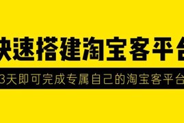 （1318期）2020最新快速搭建淘宝客平台，3天即可完成专属自己的淘宝客平台(无水印）