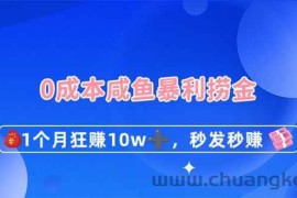 （14257期）0成本闲鱼暴利捞金，1个月狂赚10W+，秒发秒赚新玩法