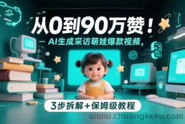 从0到90万赞：AI生成采访萌娃爆款视频，3步拆解+保姆级教程