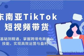 东南亚TikTok短视频带货，零基础到精通，掌握跨境电商核心技能，实现高效运营与盈利