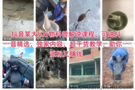 抖音某大V万物科普解说课程，可进抖音精选，独家内容，超干货教学，助你涨粉又賺钱