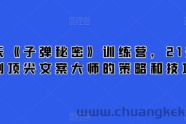 21天《子弹秘密》训练营，21天学到顶尖文案大师的策略和技巧