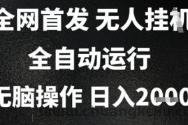 2025首发无人挂G项目，日入2k+，全自动运行，无脑操作，长期稳定 小白可玩【揭秘】