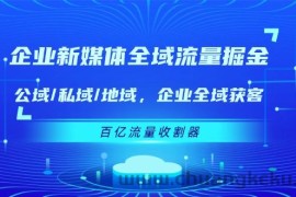 （11666期）企业 新媒体 全域流量掘金：公域/私域/地域 企业全域获客 百亿流量 收割器