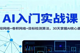 AI入门实战课：神经网络+卷积网络+目标检测算法，30天掌握AI核心基础