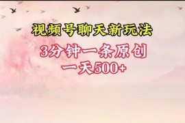 视频号全新聊天玩法纯原创，轻松日入500+，操作简单，一遍上手