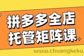 拼多多全店托管矩阵课，盈利动销玩法，高效计划设置，提升店铺效益