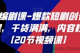 短剧编剧课-爆款短剧创作全流程，干货满满，内容权威【20节视频课】