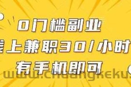 0门槛副业，线上兼职30一小时，有部手机即可【揭秘】