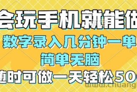 （14360期）一部手机即可开始,验证码录入，几秒钟一单，，随时随地可做，每天500+