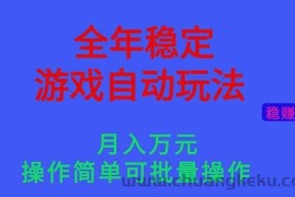 （16505期）全年稳定的游戏自动玩法，月入万元，操作简单可批量操作！