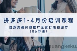 （10495期）拼多多1-4月份培训课程，自然流强付费推广全套打法和细节（86节课）