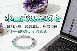 水晶小红书起号课：辨别水晶，规则算法，账号搭建，多平台模板，引流变现