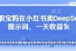 全职宝妈在小红书卖DeepSeek提示词，一天收益1k