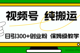 （11827期）视频号纯搬运日引流300+创业粉，日入4000+