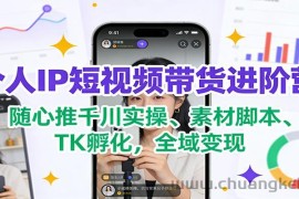 个人IP短视频带货进阶营：随心推千川实操、素材脚本、TK孵化，全域变现