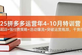 （16642期）2025拼多多运营年4-10月特训营：暴力起店+强付费策略+活动爆流+突破运营瓶颈，干货拉满