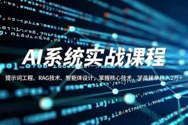 （16666期）AI系统实战课程，提示词工程、RAG技术、智能体设计，掌握核心技术，学员接单月入2万+