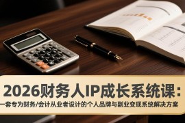 （17339期）2026财务人IP成长系统课：一套专为财务/会计从业者设计的个人品牌与副业变现系统解决方案