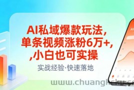 AI私域爆款玩法，单条视频涨粉6W+，小白也可实操