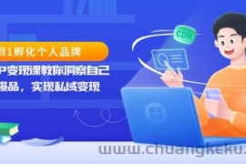 （13678期）从0到1孵化个人品牌，知识IP变现课教你洞察自己，打造爆品，实现私域变现