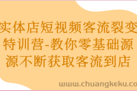 实体店短视频客流裂变特训营-教你零基础源源不断获取客流到店