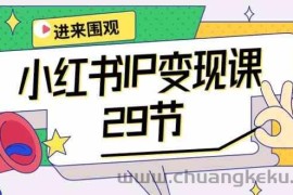 小红书IP变现课：开店/定位/IP变现/直播带货/爆款打造/涨价秘诀/等等/29节