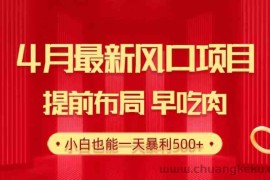 （10137期）28.4月最新风口项目，提前布局早吃肉，小白也能一天暴利500+