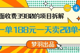 外面收费3980的年前必做项目一单188元一天能卖20单【拆解】