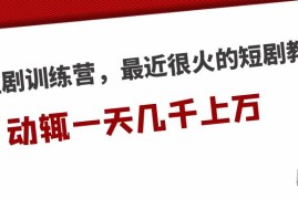（5250期）短剧训练营，最近很火的短剧教程，动辄一天几千上万的收入