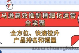 （10554期）亚马逊-高效推新精细化 运营全流程，全方位、快速 拉升产品排名和销量