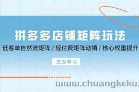 拼多多店铺矩阵玩法：低客单自然流矩阵 / 轻付费矩阵 动销 / 核心权重提升