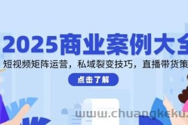 2025商业案例大全，短视频矩阵运营，私域裂变技巧，直播带货策略