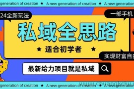 （10131期）全新2024私域玩法全思路一部手机轻松实现财富自由
