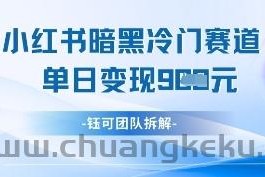 小红书冷门”暗黑”赛道，单日收益多张
