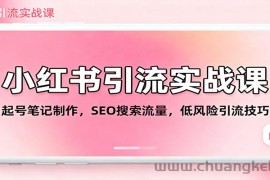 小红书引流实战课：起号笔记制作，SEO搜索流量，低风险引流技巧