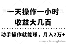 （11263期）一天操作一小时，收益大几百，动手操作就能赚，月入2万+教学