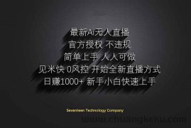 （14415期）日赚1000++！Ai无人直播躺赚新风口！无需出境，无需说话！单日收益1000+！