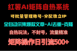 （10828期）红薯矩阵自热系统，独家不死号引流玩法！矩阵操作日引流500+