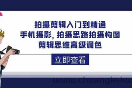 拍摄剪辑入门到精通，手机摄影 拍摄思路拍摄构图 剪辑思维高级调色（93节）