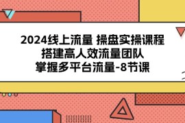 2024线上流量操盘实操课程，搭建高人效流量团队，掌握多平台流量（8节课）