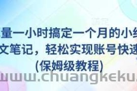 AI+批量一小时搞定一个月的小红书爆款图文笔记，轻松实现账号快速涨粉(保姆级教程)