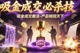 吸金成交必杀技，吸金成交魔法-产品销冠天下