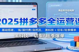 2025拼多多全运营课：基础搭建，强/弱付费/自然流，黑科技 + 切车/旺季爆单