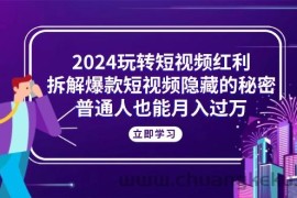 （10890期）2024玩转短视频红利，拆解爆款短视频隐藏的秘密，普通人也能月入过万